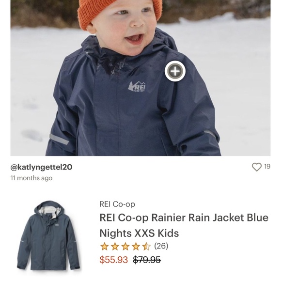 REI BABY INFANT Blue Rain Jacket AND REI Gloves - Picture 1 of 5